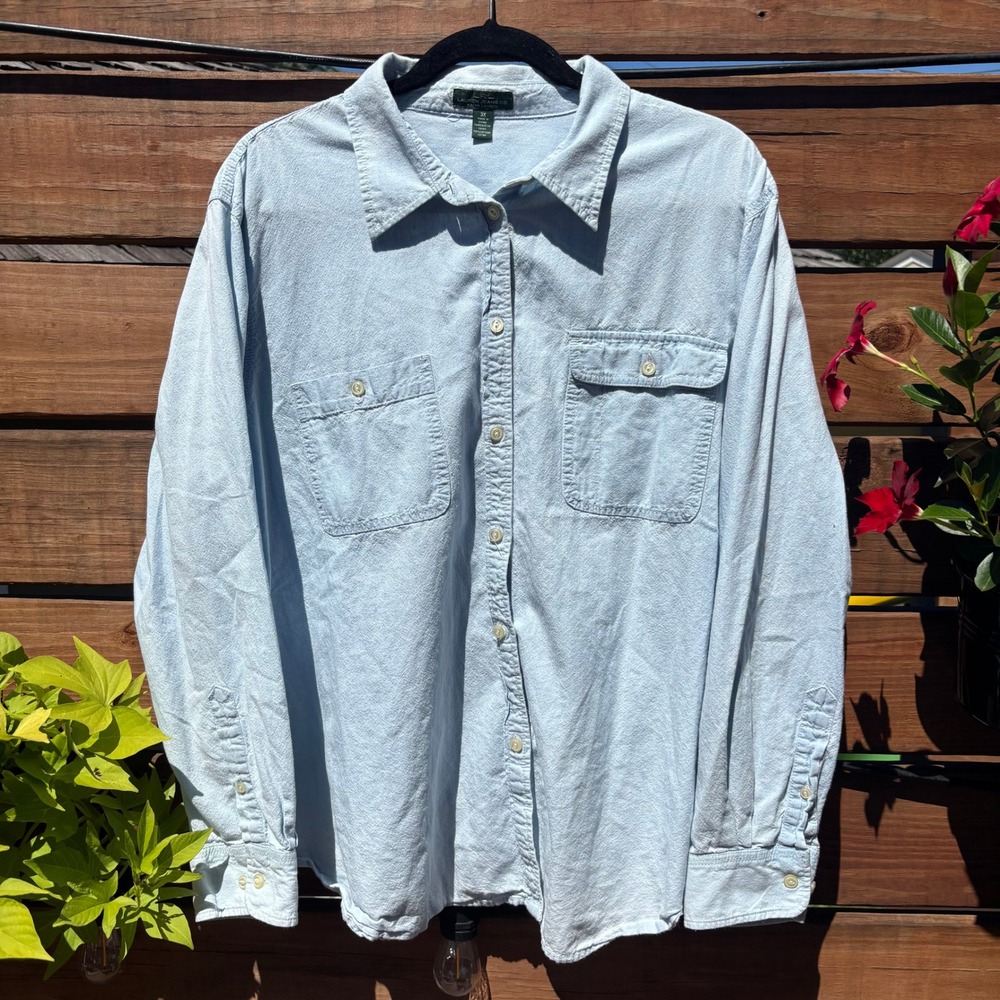 Lauren Ralph Lauren Denim Shirt Womens 3X Light Blue Used Cotton Button Down